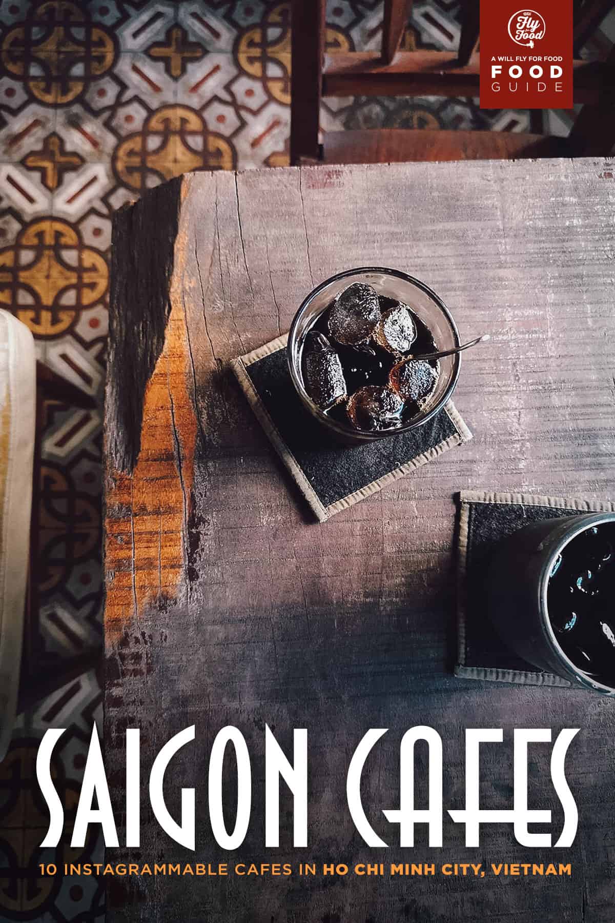 Iced black coffee at a cafe in Saigon, Vietnam