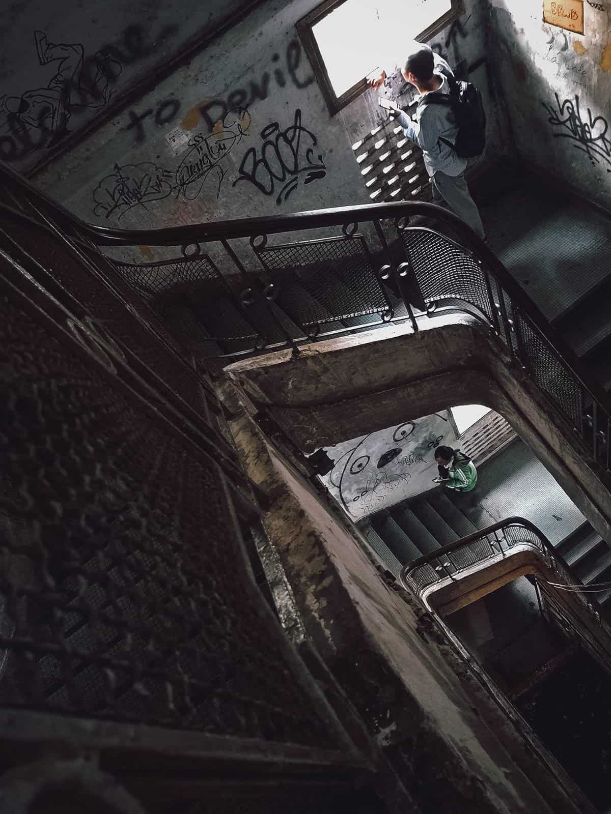 Stairwell inside the Ton That Dam building