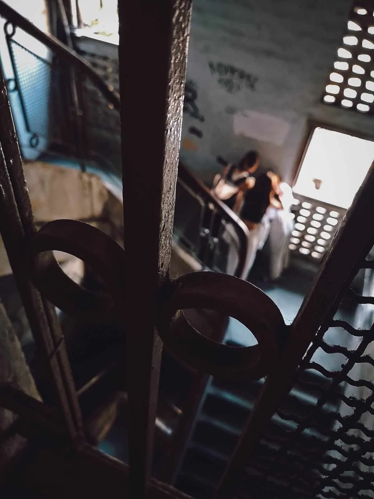 Instagrammable Cafes in Saigon, Vietnam Stairwell inside the Ton That Dam building