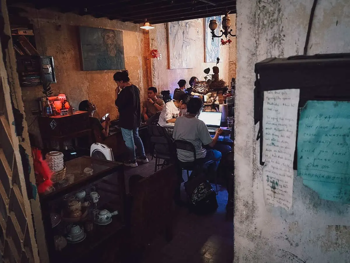 Instagrammable Cafes in Saigon, Vietnam Looking into Hoang Thi Cafe
