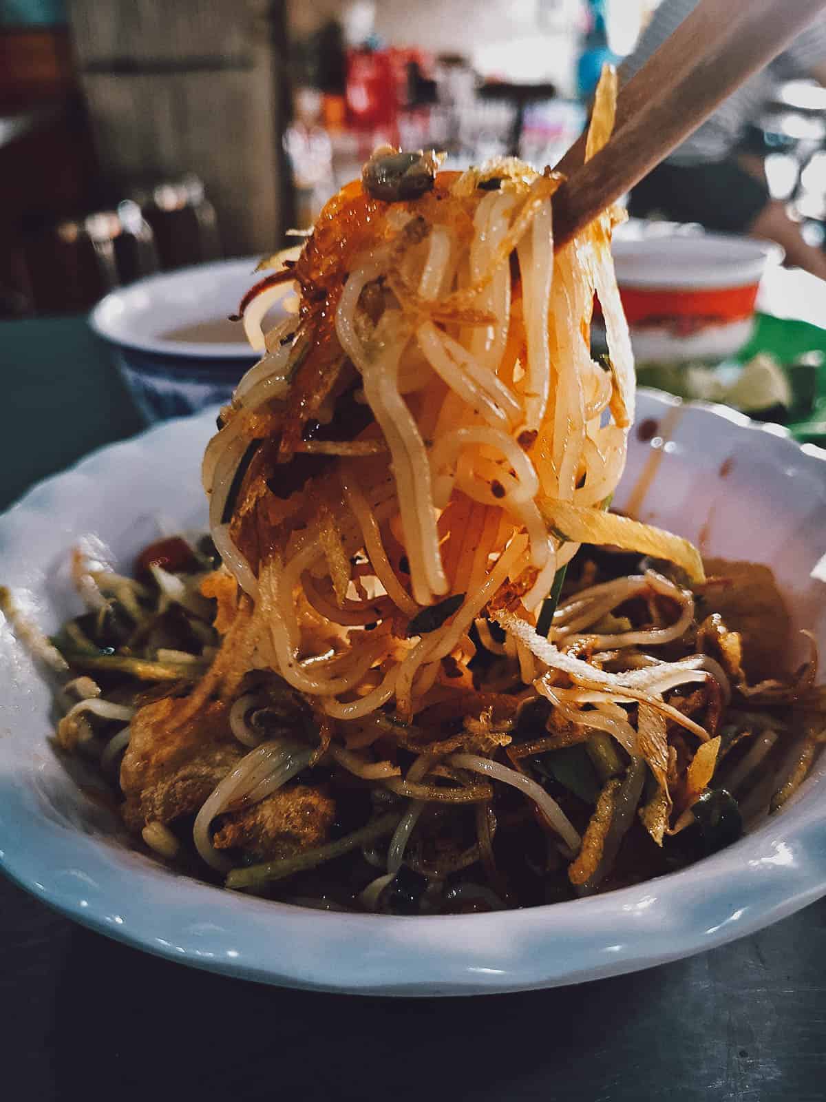 Bun hen at Ba Hoa restaurant in Hue, Vietnam