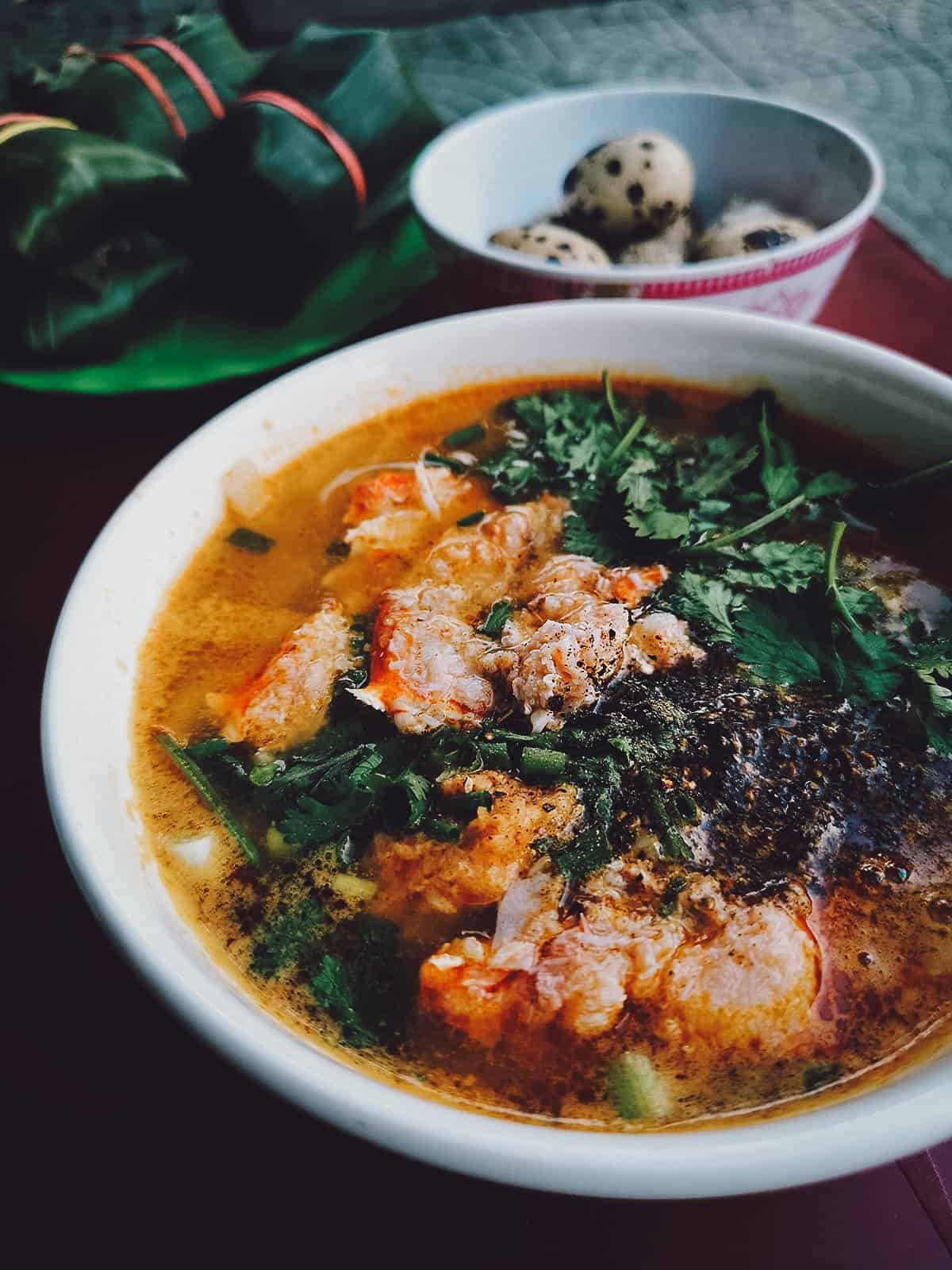 Banh canh at a restaurant in Hue, Vietnam