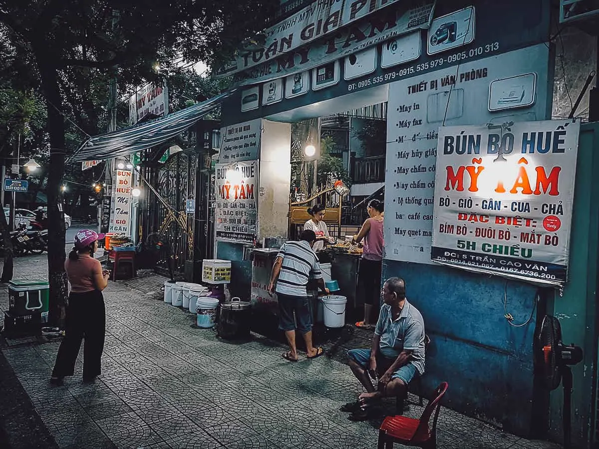 My Tam restaurant exterior in Hue, Vietnam