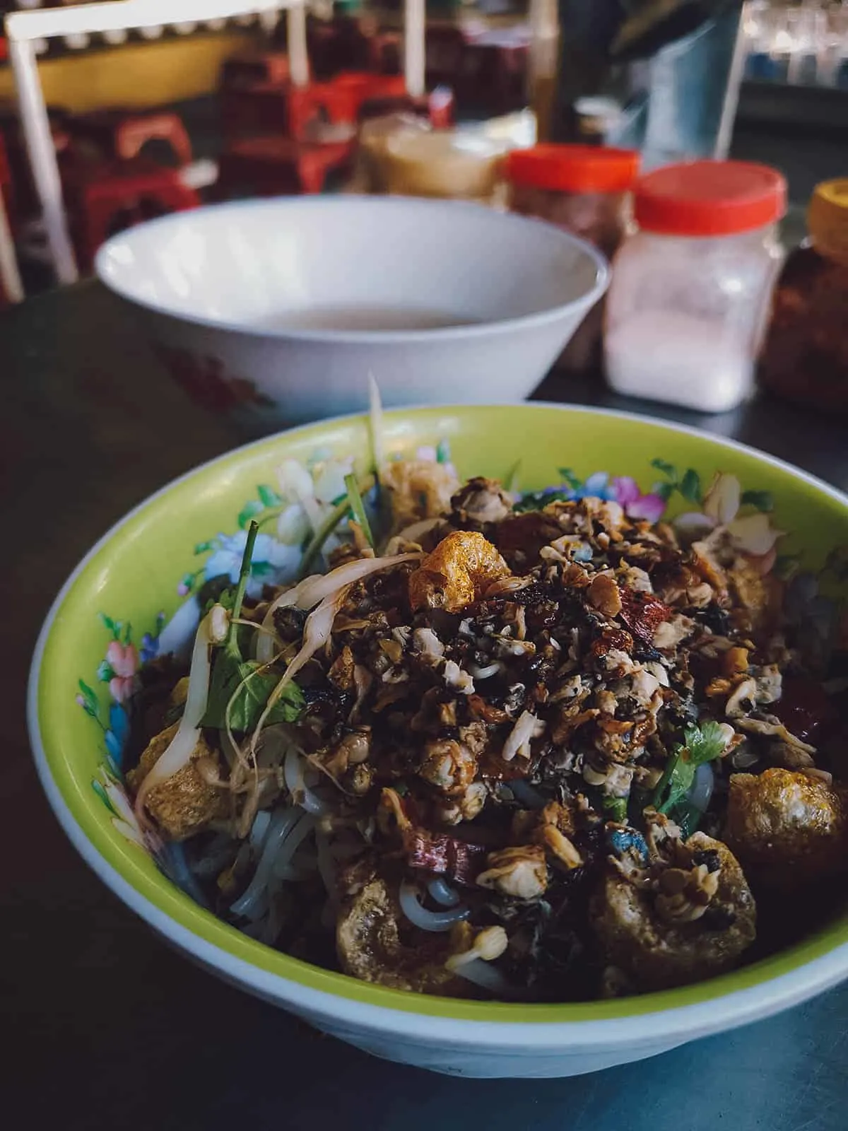 Bun hen at Com Hen Hoa Dong restaurant in Hue, Vietnam