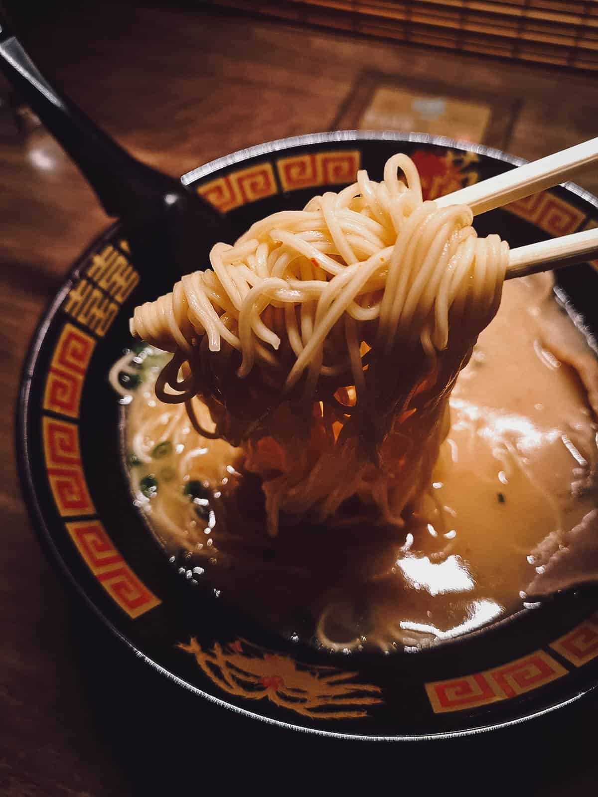 Bowl of tonkotsu ramen at Ichiran