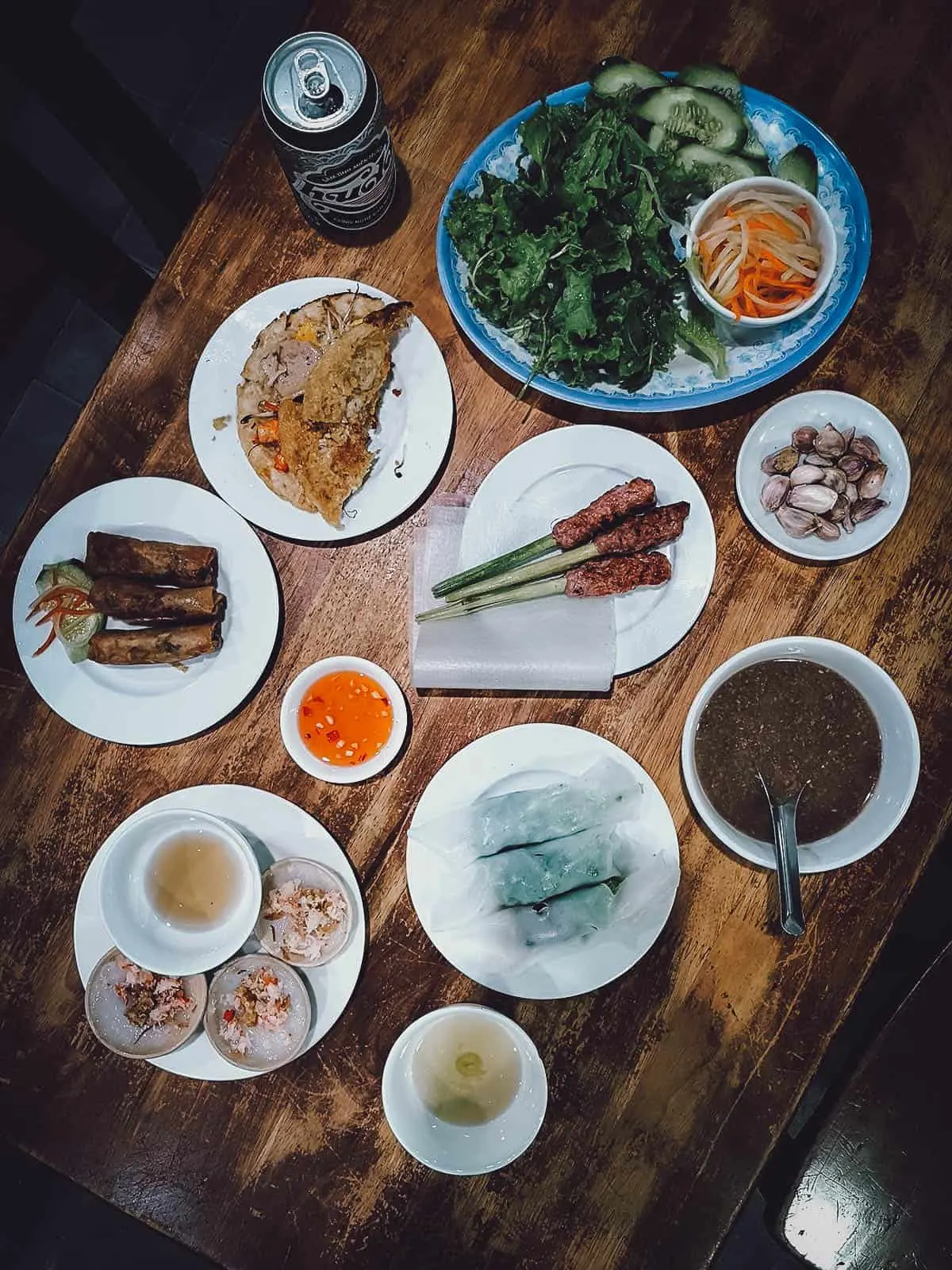 Set menu at Hanh Restaurant in Hue, Vietnam