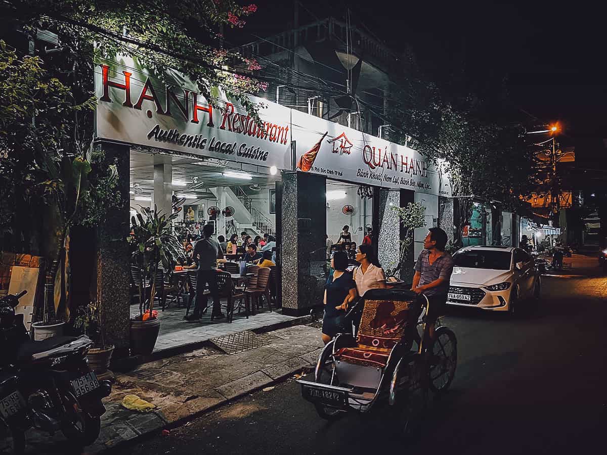 Hanh Restaurant exterior in Hue, Vietnam