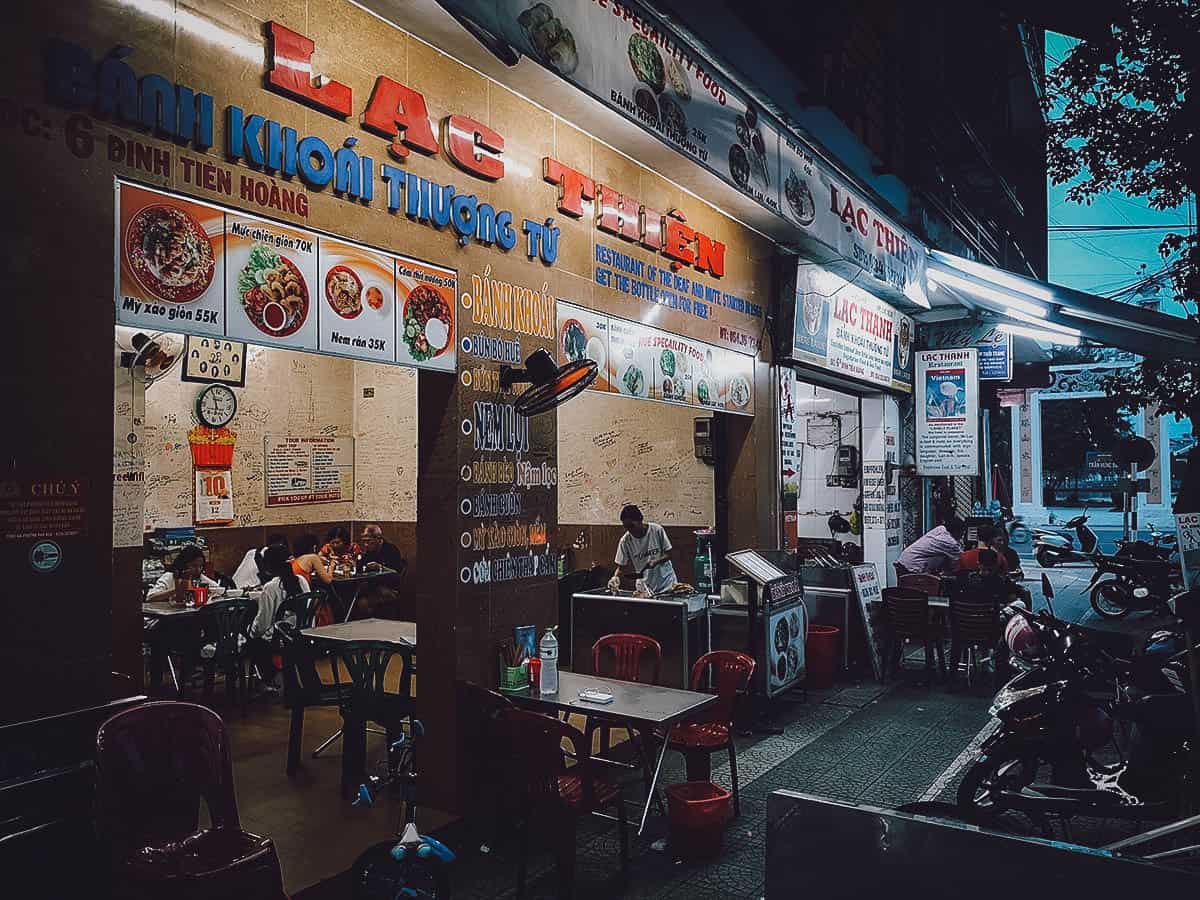 Lac Thien restaurant exterior in Hue, Vietnam