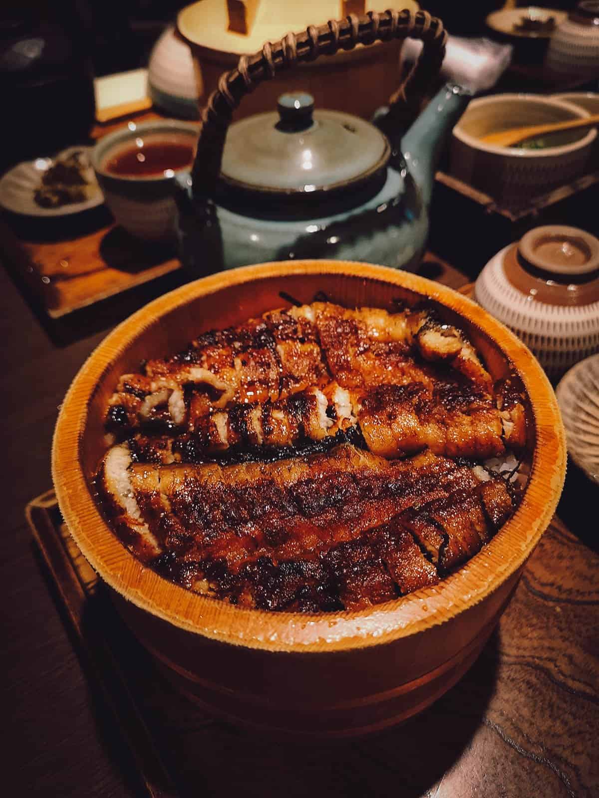 Hitsumabushi with yakumi as a side dish, a specialty of Nagoya