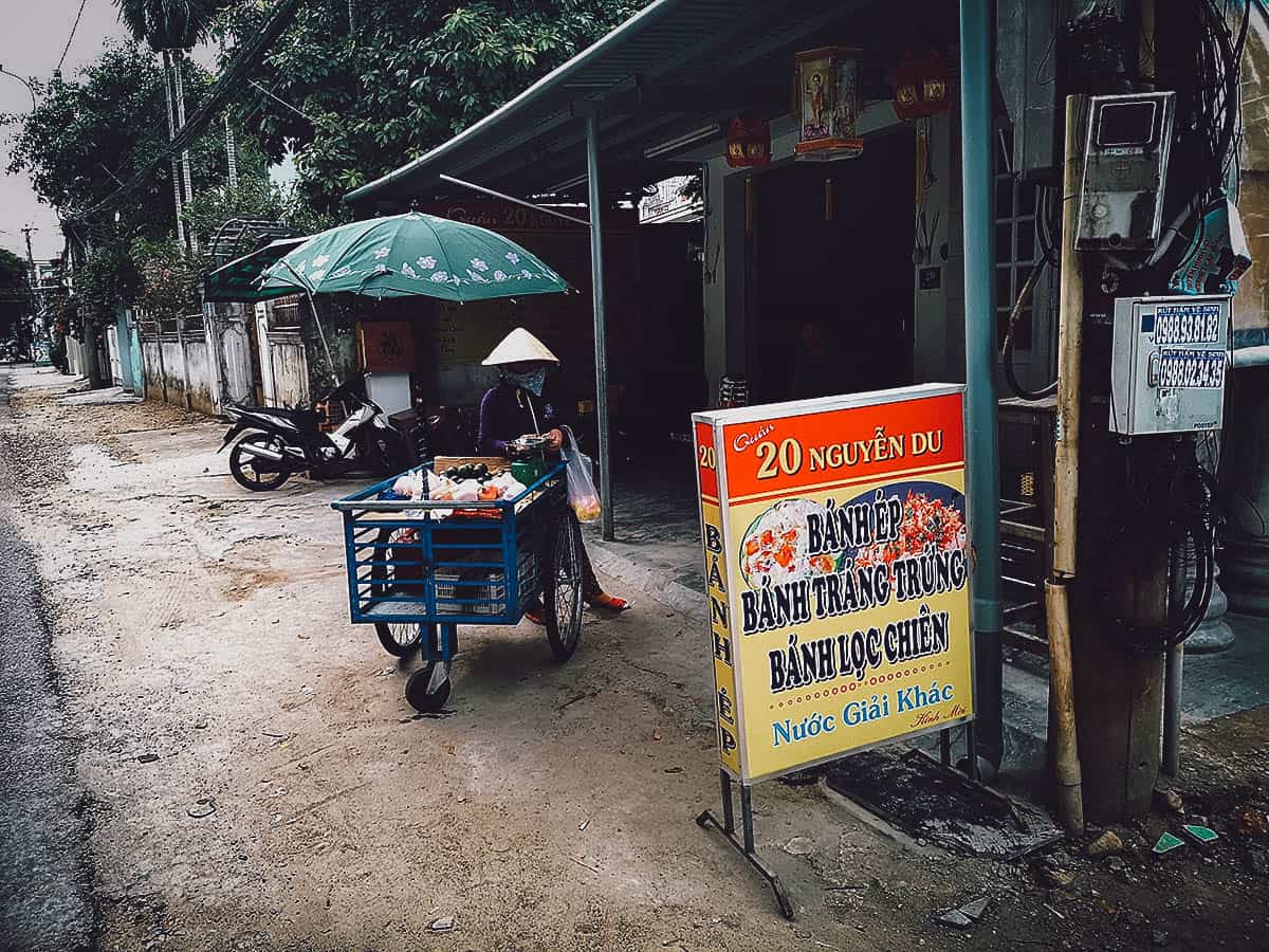 Quan 20 – Banh Ep Nguyen Du restaurant exterior in Hue, Vietnam