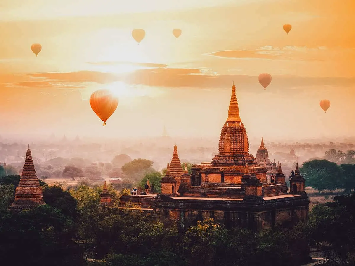 Hot air balloons at sunrise