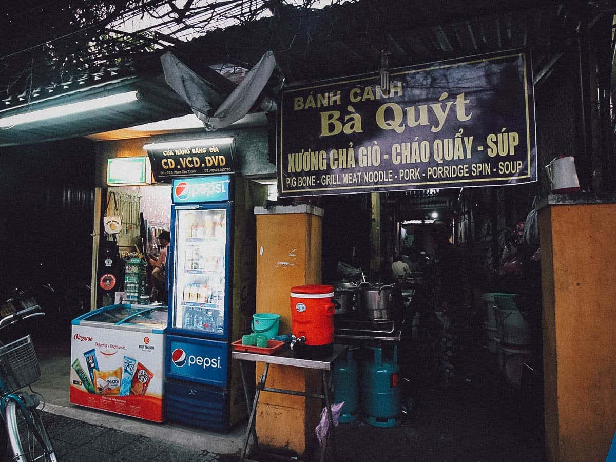 Where to Eat in Hoi An, Vietnam Banh Canh Ba Quyt restaurant exterior in Hoi An