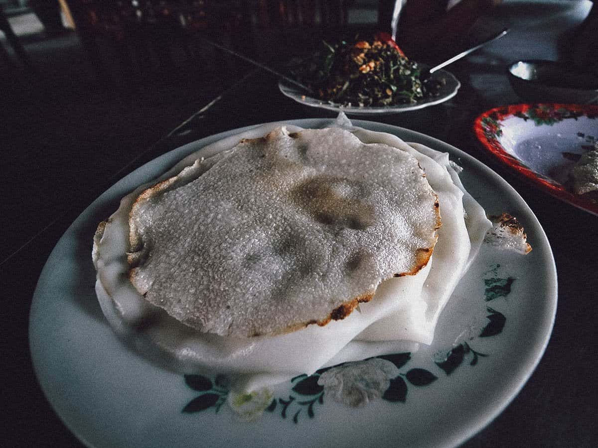 Banh dap at Quan Ben Tre restaurant in Hoi An, Vietnam