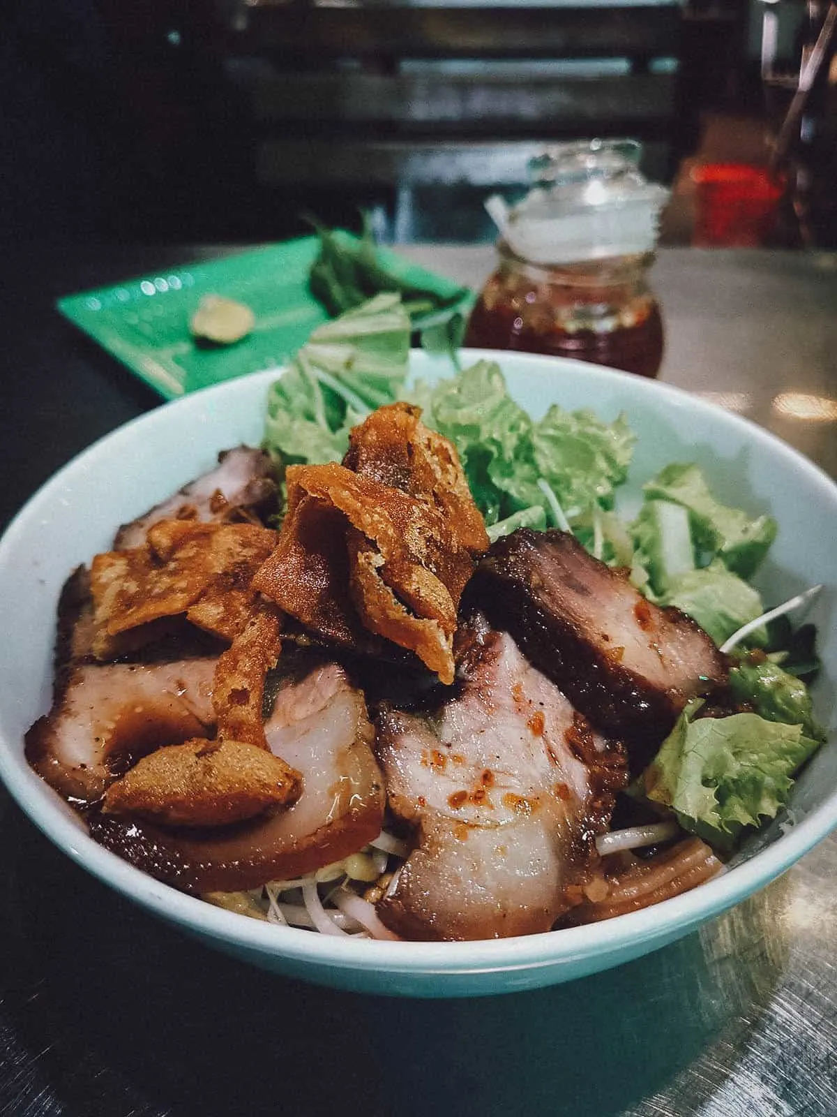 Cao lau, a popular regional Vietnamese food in Hoi An made with special rice noodles