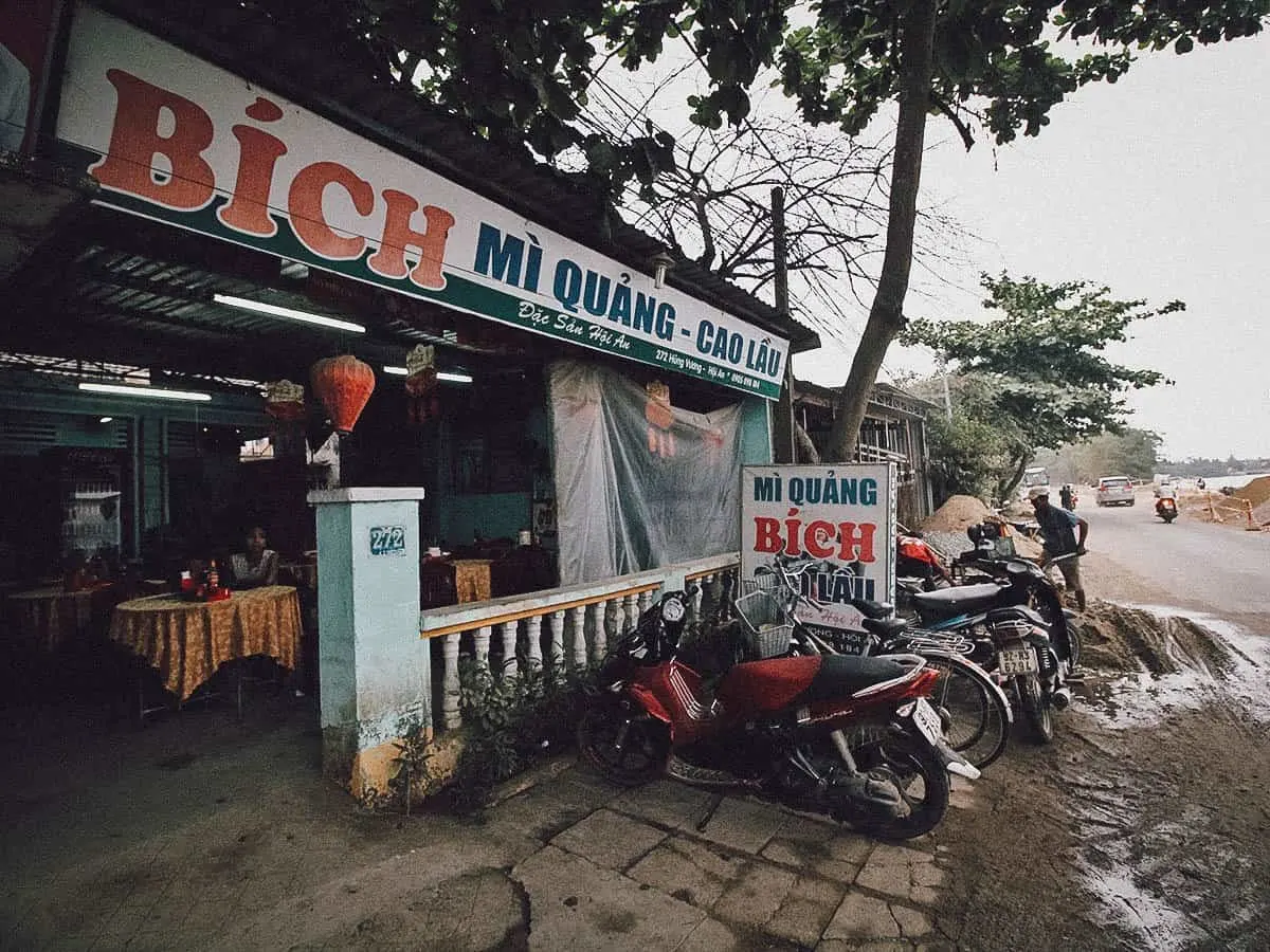 My Quang Bich restaurant exterior in Hoi An