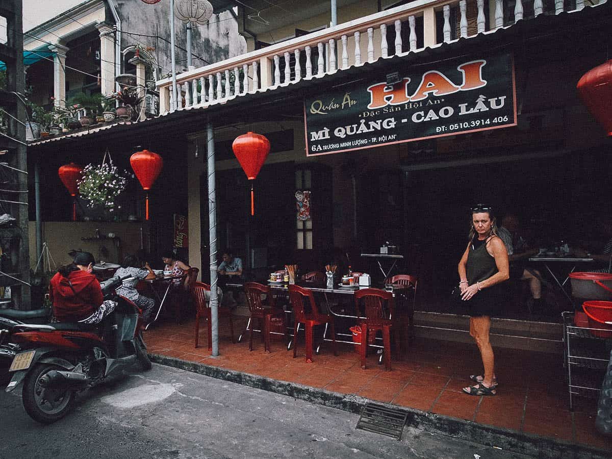 Ong Hai restaurant exterior in Hoi An