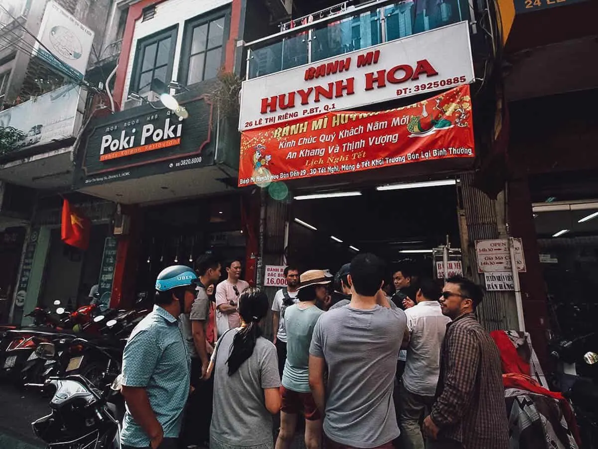 Banh Mi Huynh Hoa restaurant exterior in Saigon