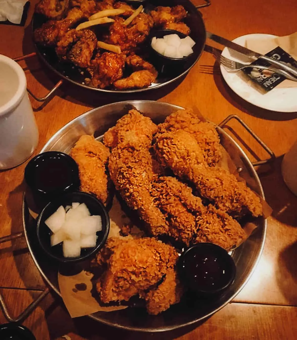 Fried chicken at BBQ Olive Chicken Cafe in Seoul, South Korea