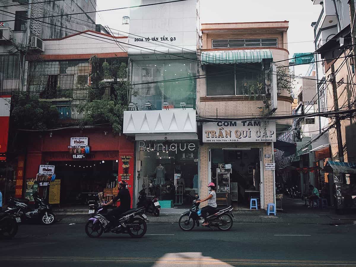 Com Tam Tran Qui Cap restaurant exterior in Saigon