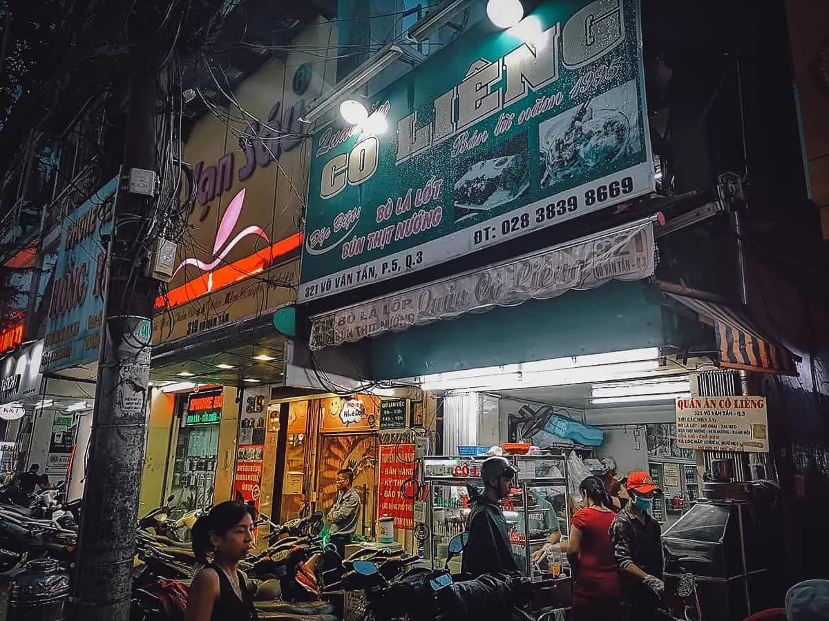 Co Lieng restaurant exterior in Ho Chi Minh City