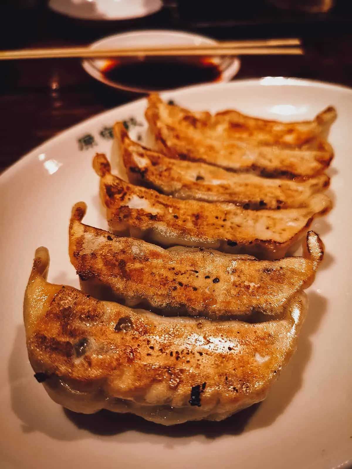 Gyoza, a popular side dish of Japanese dumplings