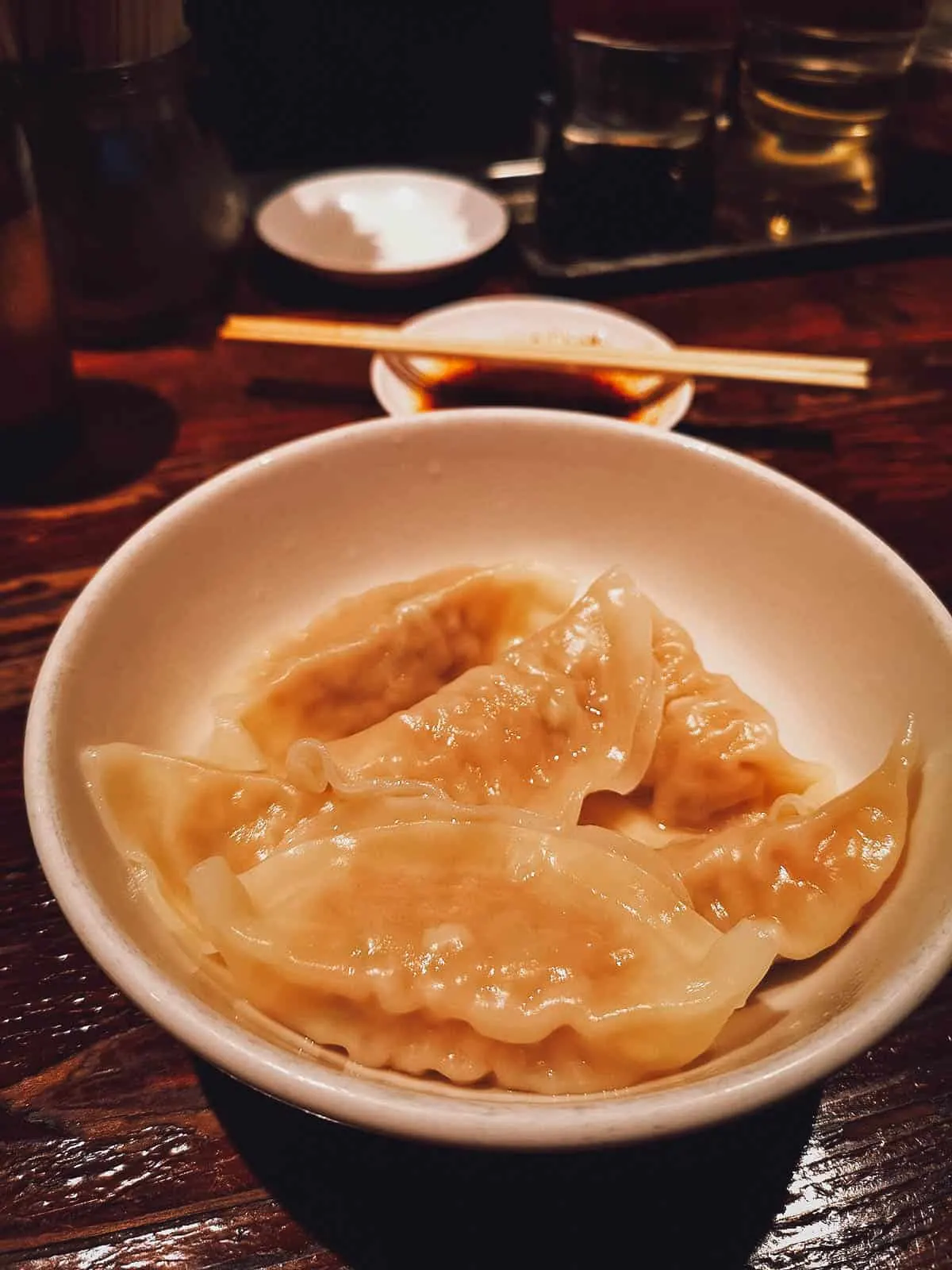 Where to Eat in Tokyo, Japan Steamed gyoza at Harajuku Gyoza Lou in Tokyo, Japan
