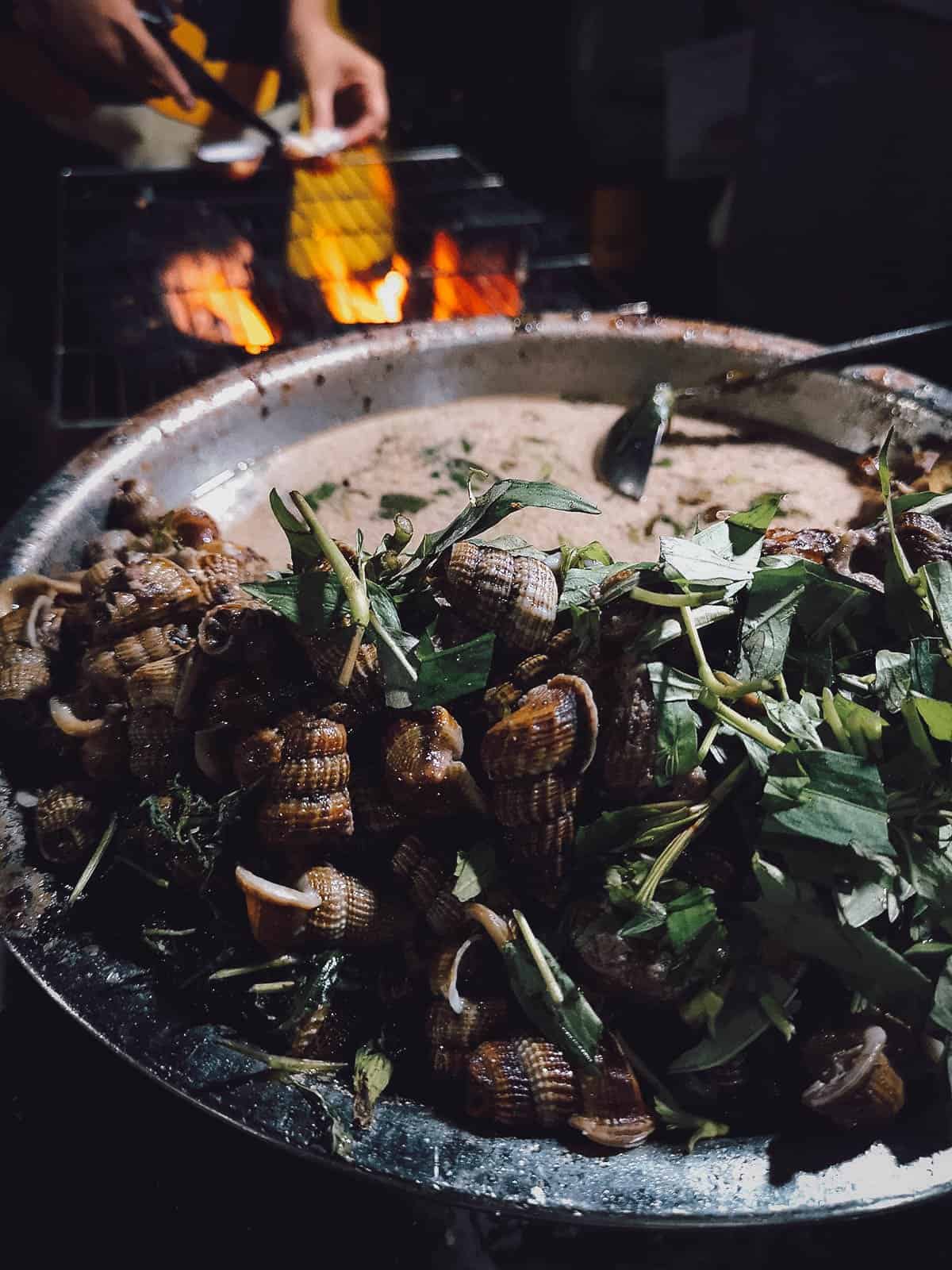 Mud creeper snails at Oc Loan in Saigon