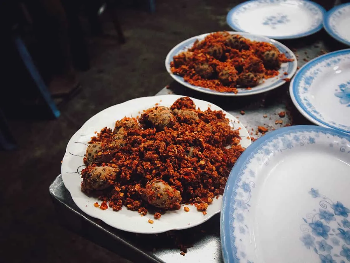 Chili snails at Oc Oanh