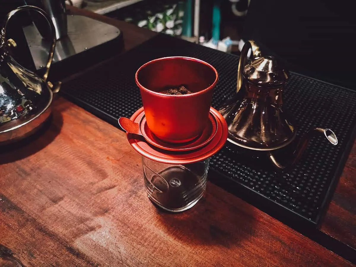 Instagrammable Cafes in Hoi An, Vietnam Drip coffee at Phin Coffee in Hoi An, Vietnam