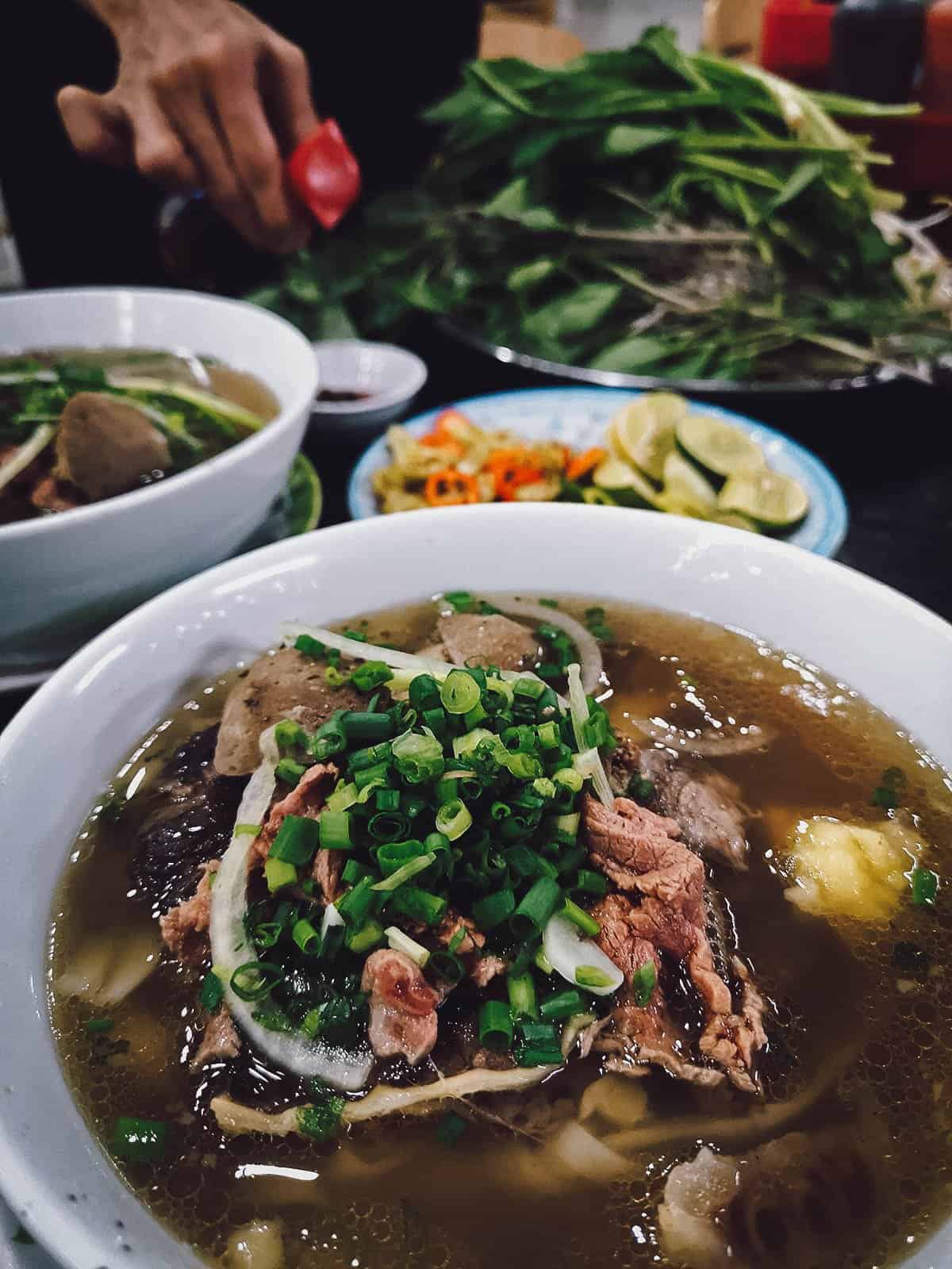 Pho at Pho Le restaurant in Saigon