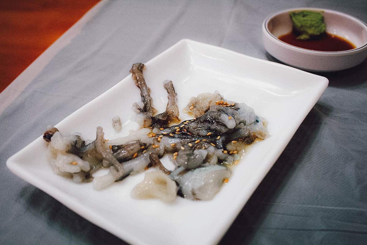 Sannakji or octopus sashimi