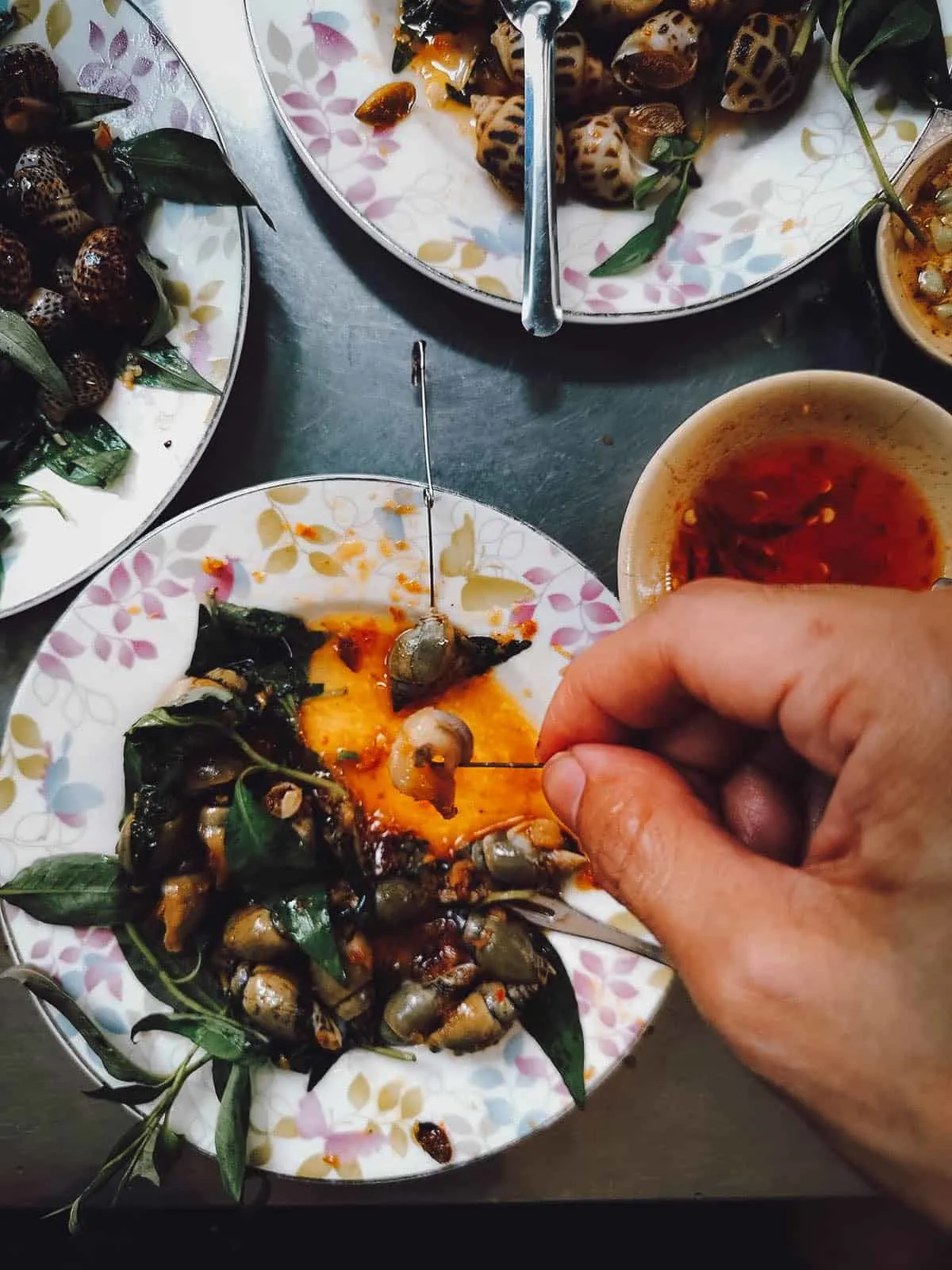 Snails at Mrs Truoc's Snail Stall in Saigon