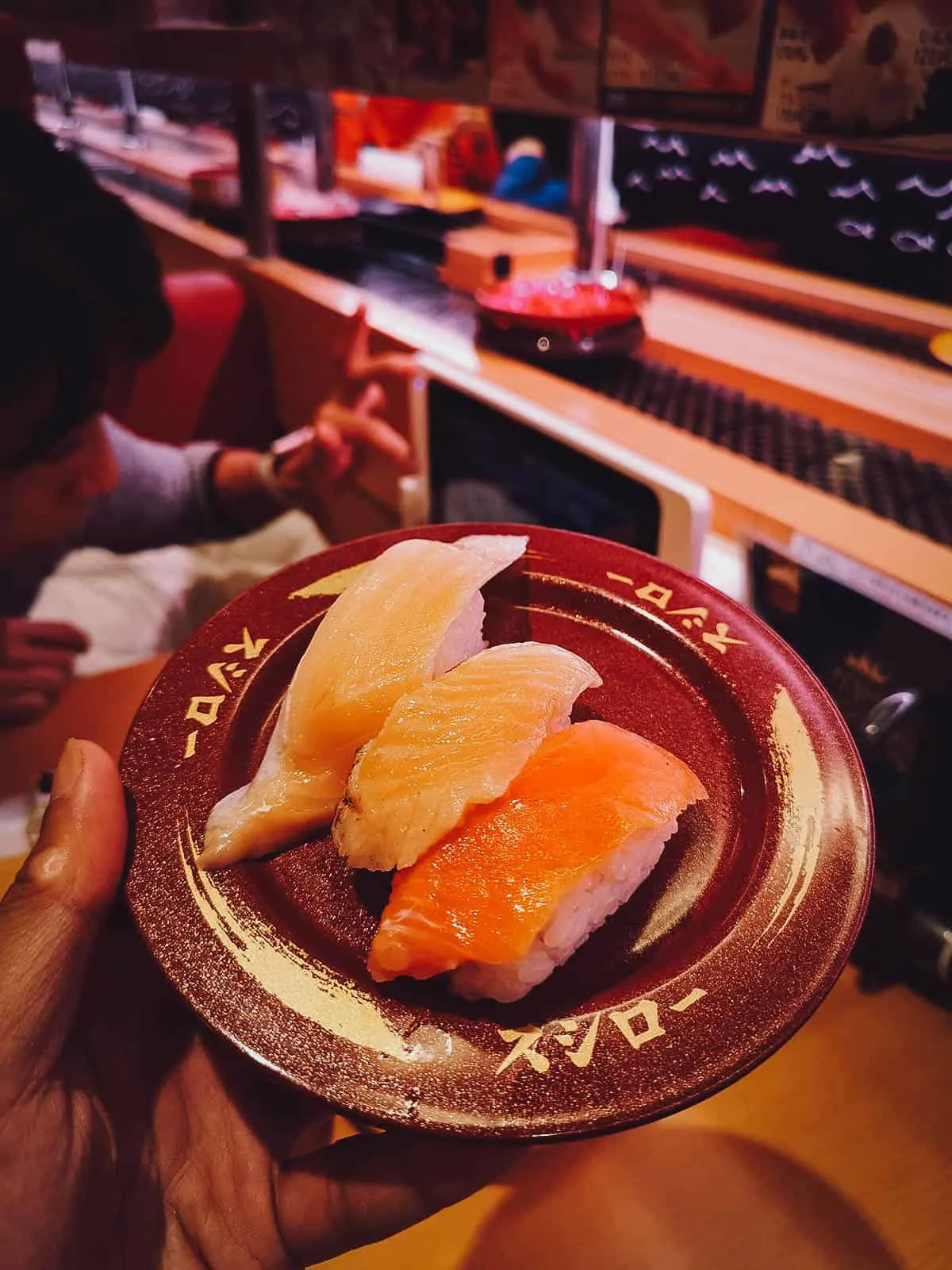 Sushi at Sushiro in Tokyo, Japan