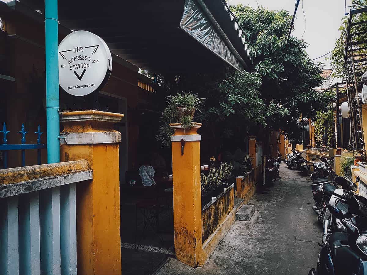 The Espresso Station exterior in Hoi An, Vietnam