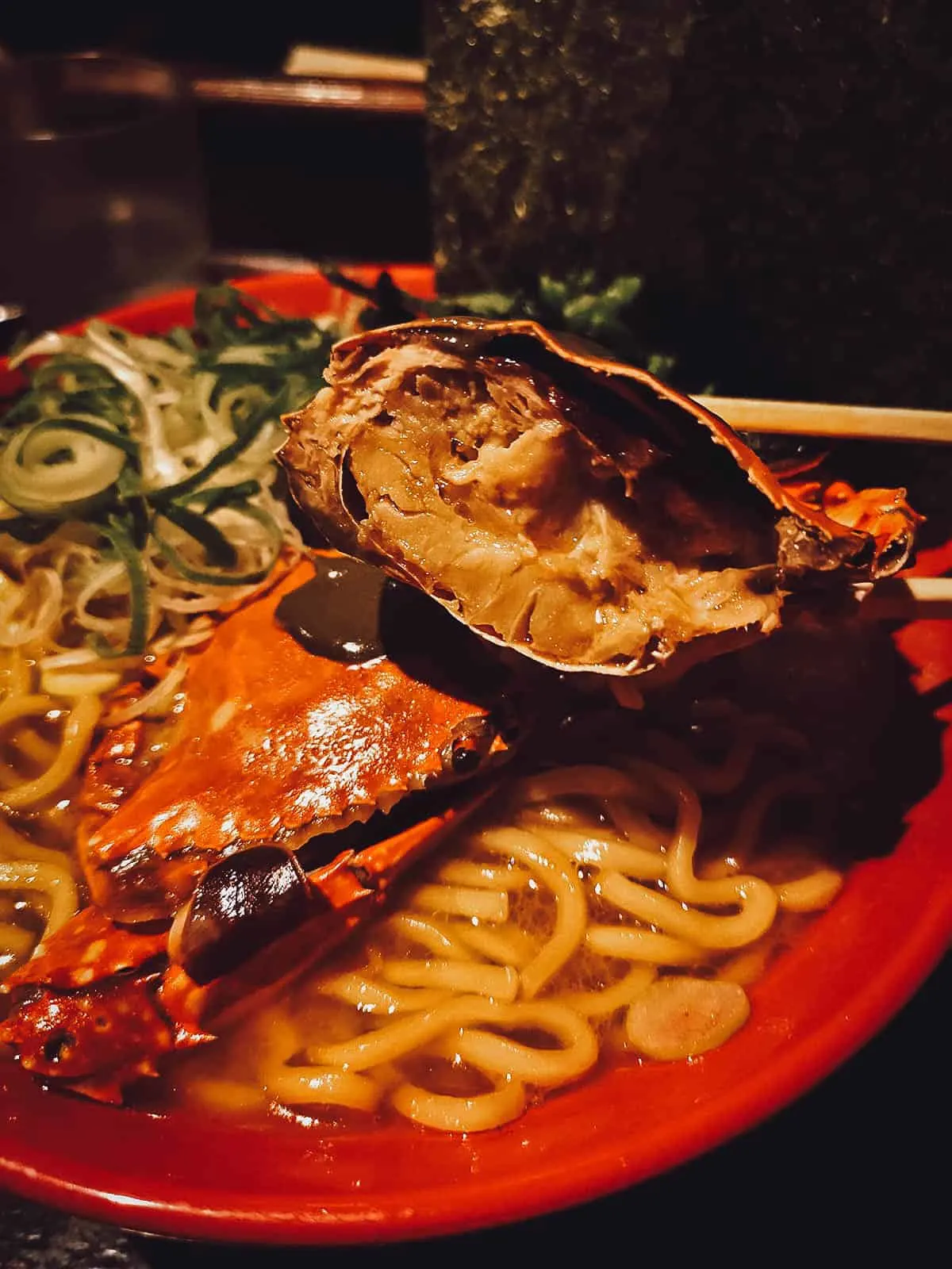 Crab miso ramen at 麺処いのこ平和台店 in Tokyo, Japan