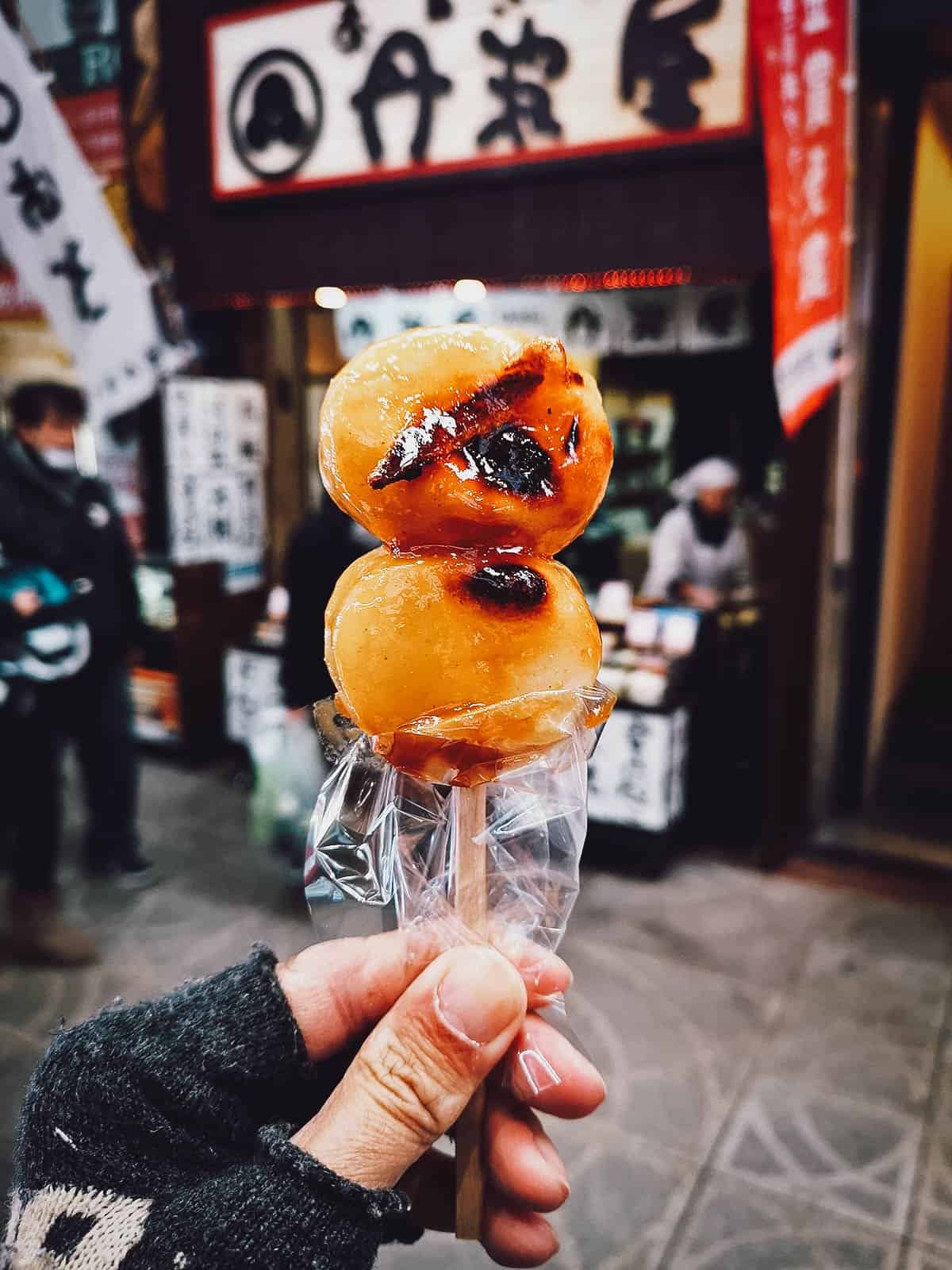 Mitarashi dango in Japan