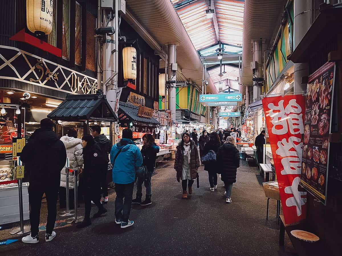 Inside Omicho Market in Kanazawa, Japan
