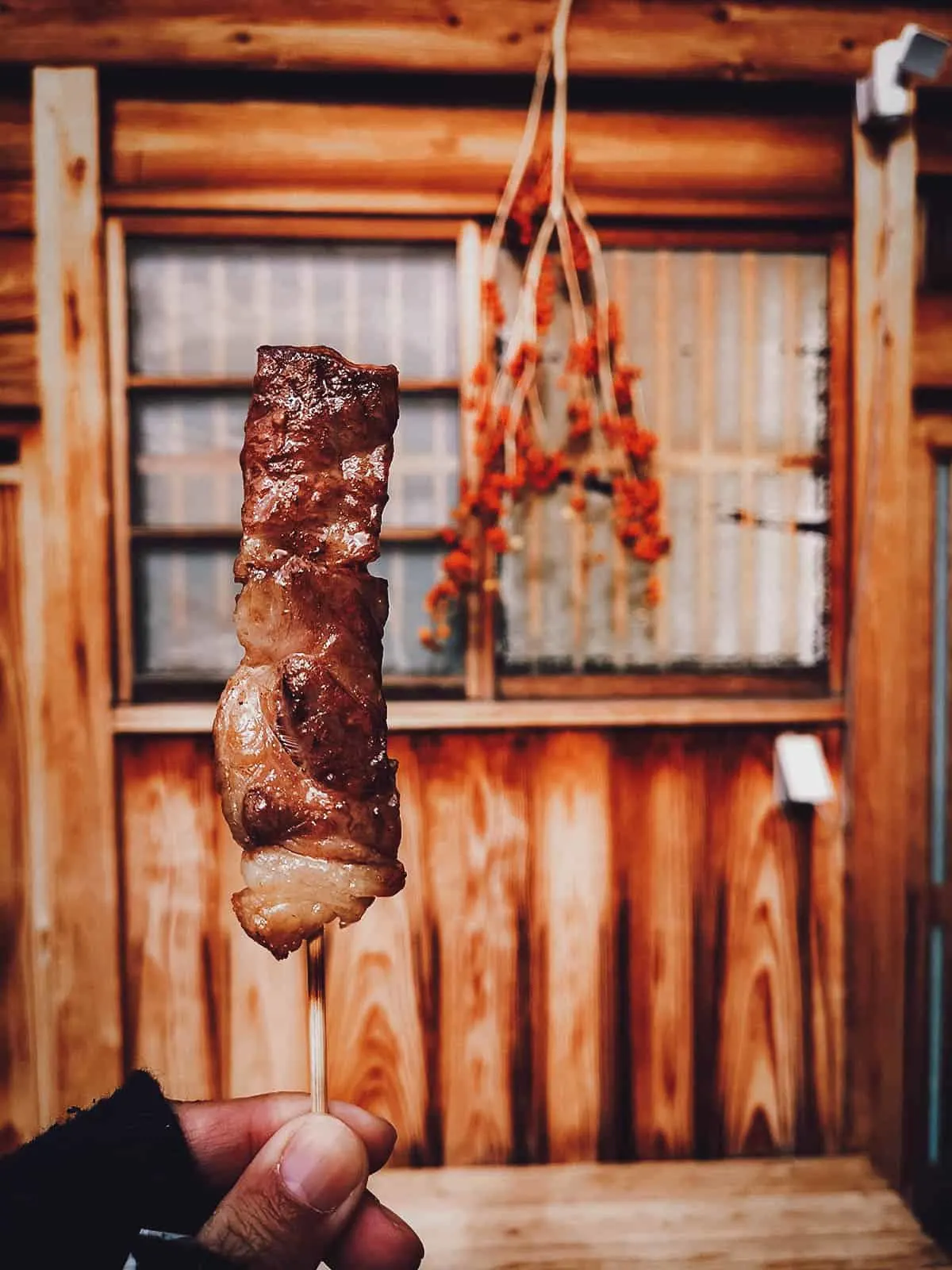 The Shirakawa-go Winter Travel Guide Grilled Hida beef in Shirakawa-go