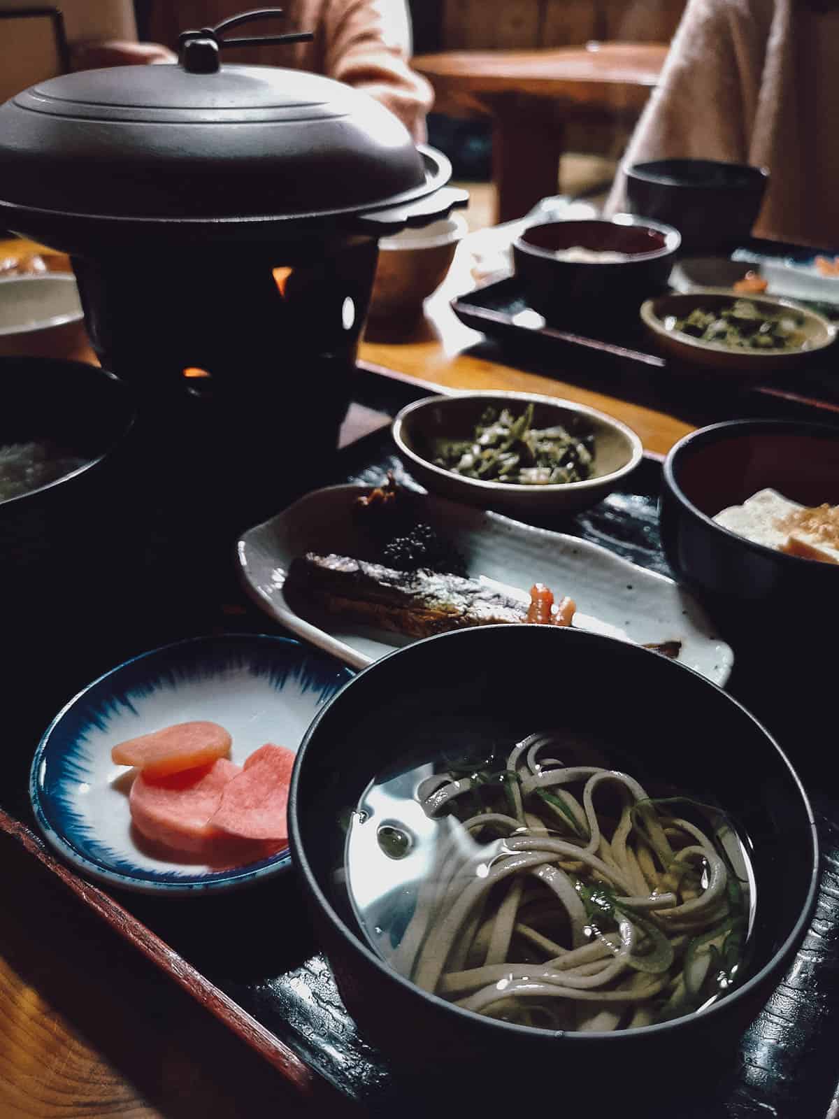 Set meal at Irori restaurant in Shirakawa-go