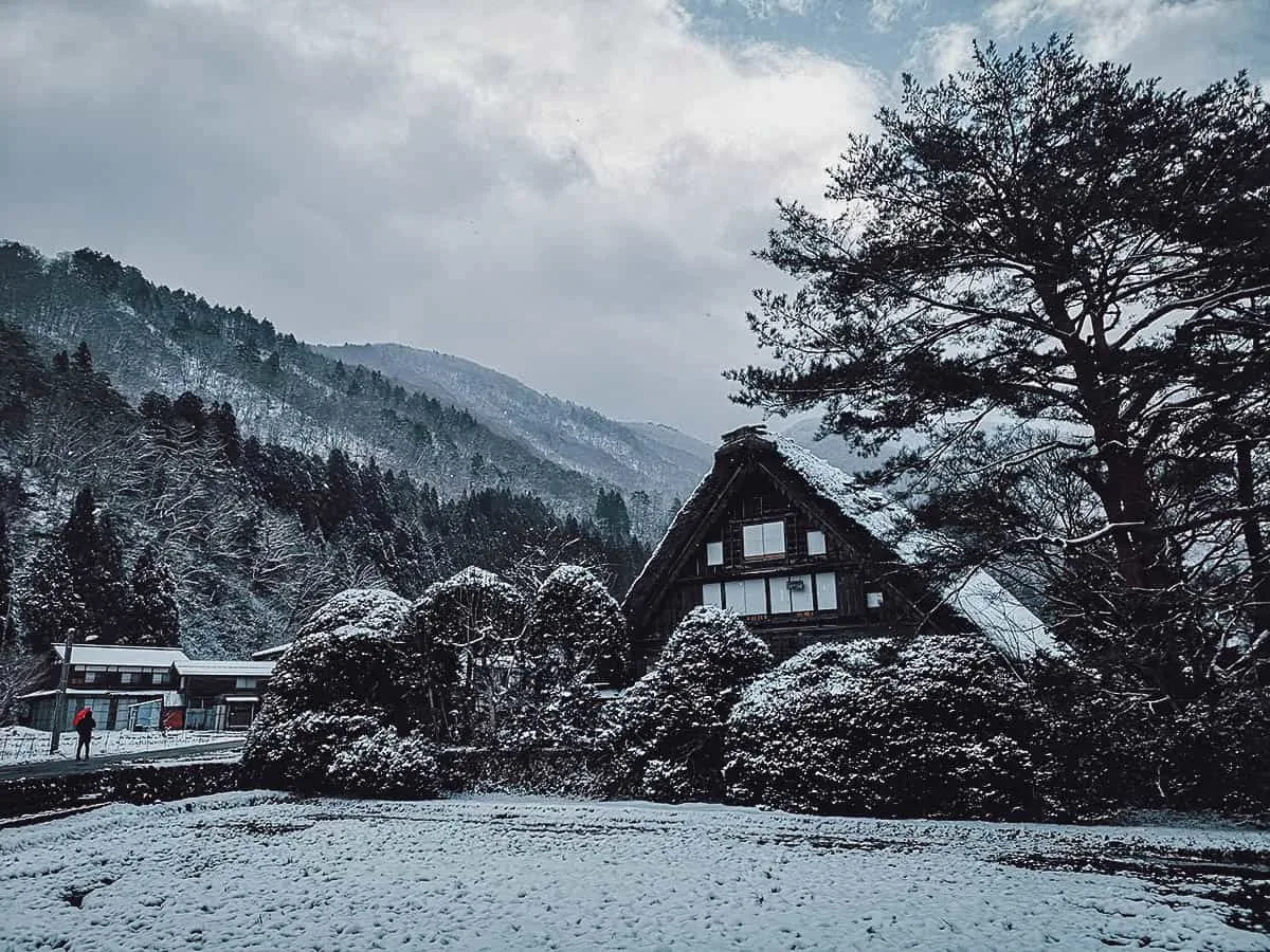 Shirakawa-go houses covered in snow