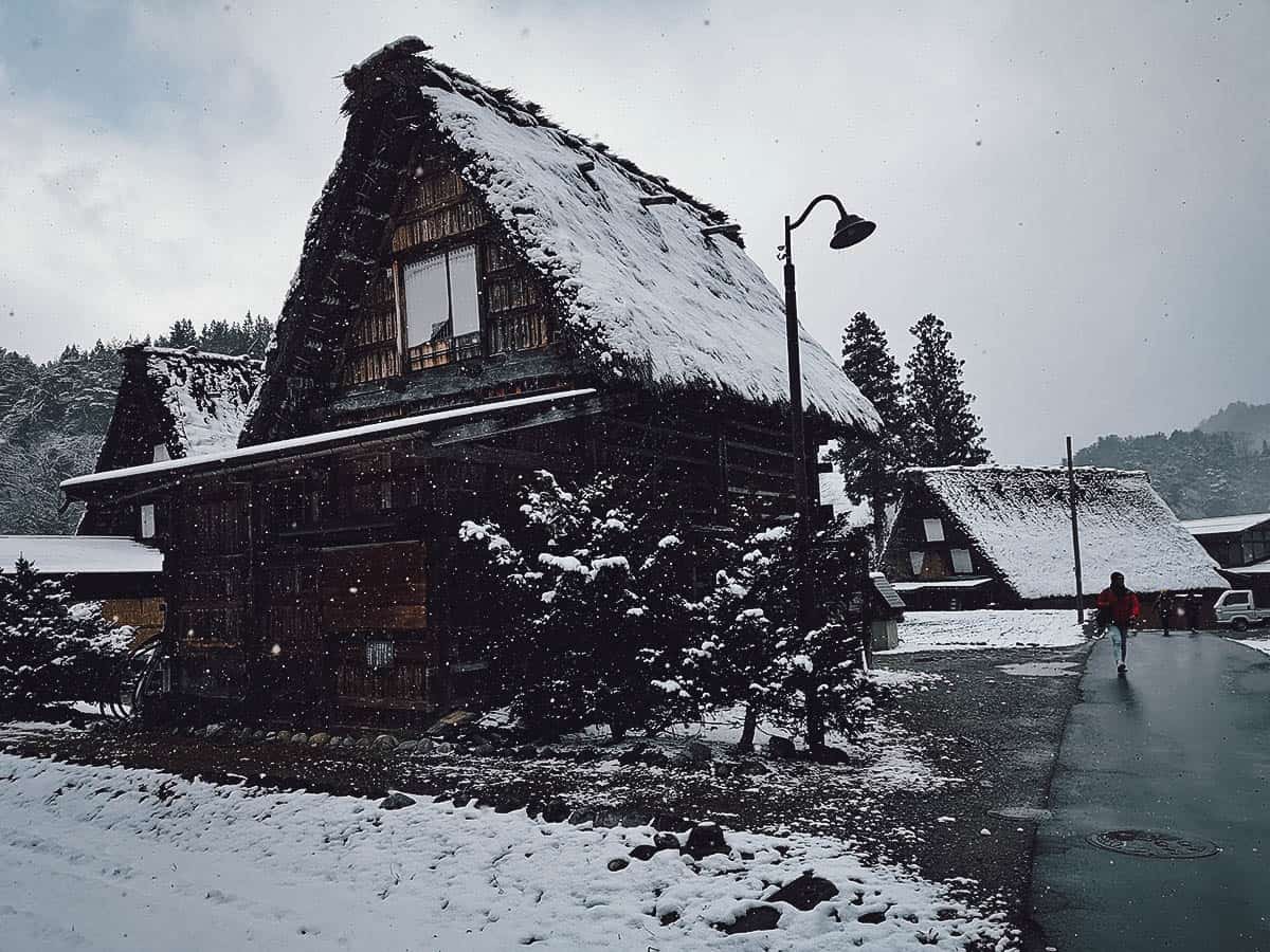 Shirakawa-go houses covered in snow
