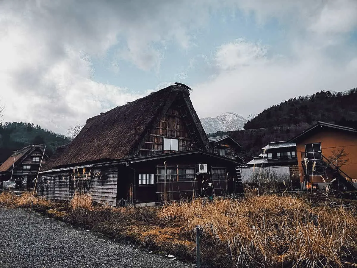 Shirakawa-go houses without snow