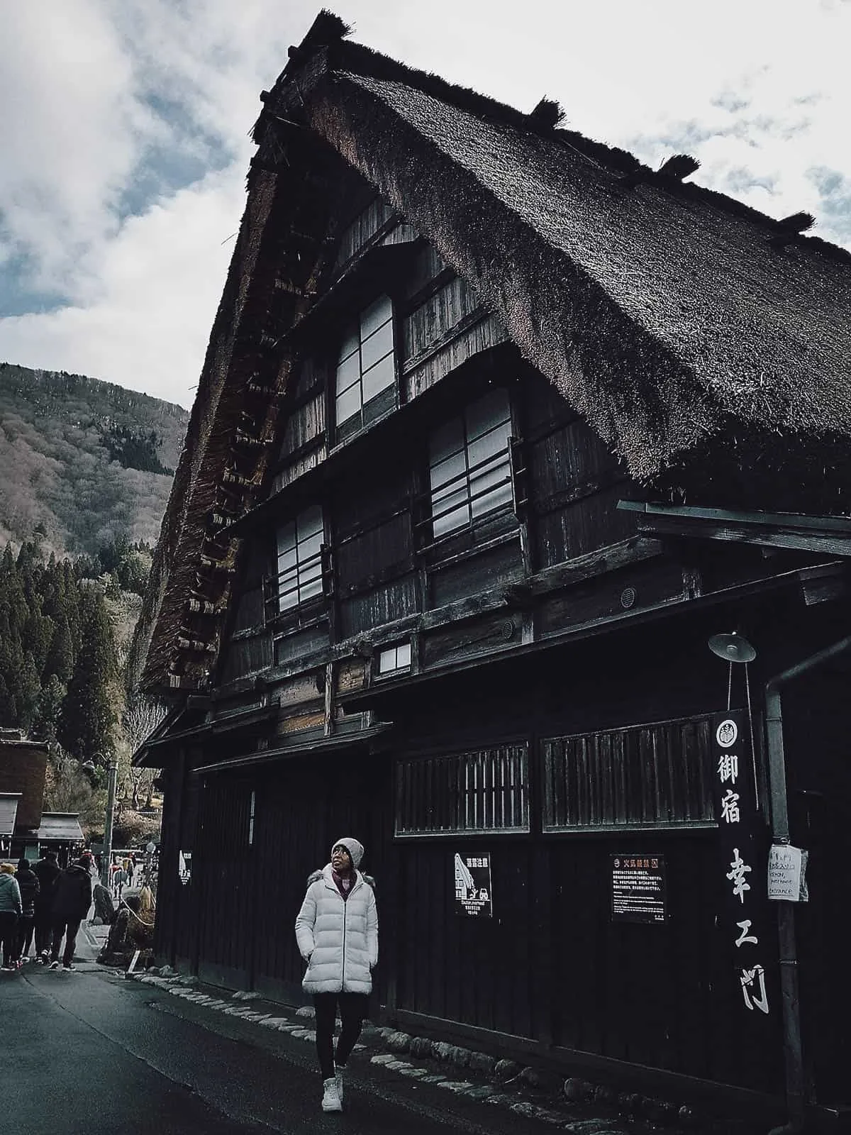 Shirakawa-go houses without snow