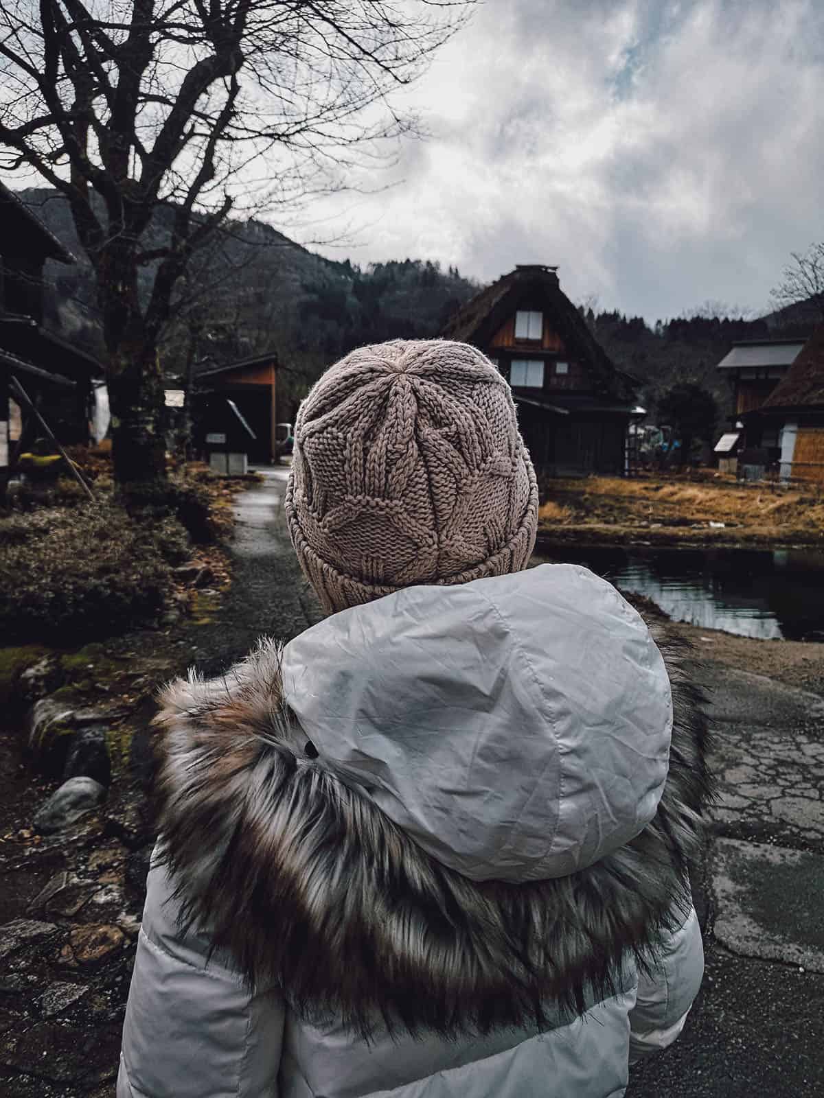 Shirakawa-go houses without snow