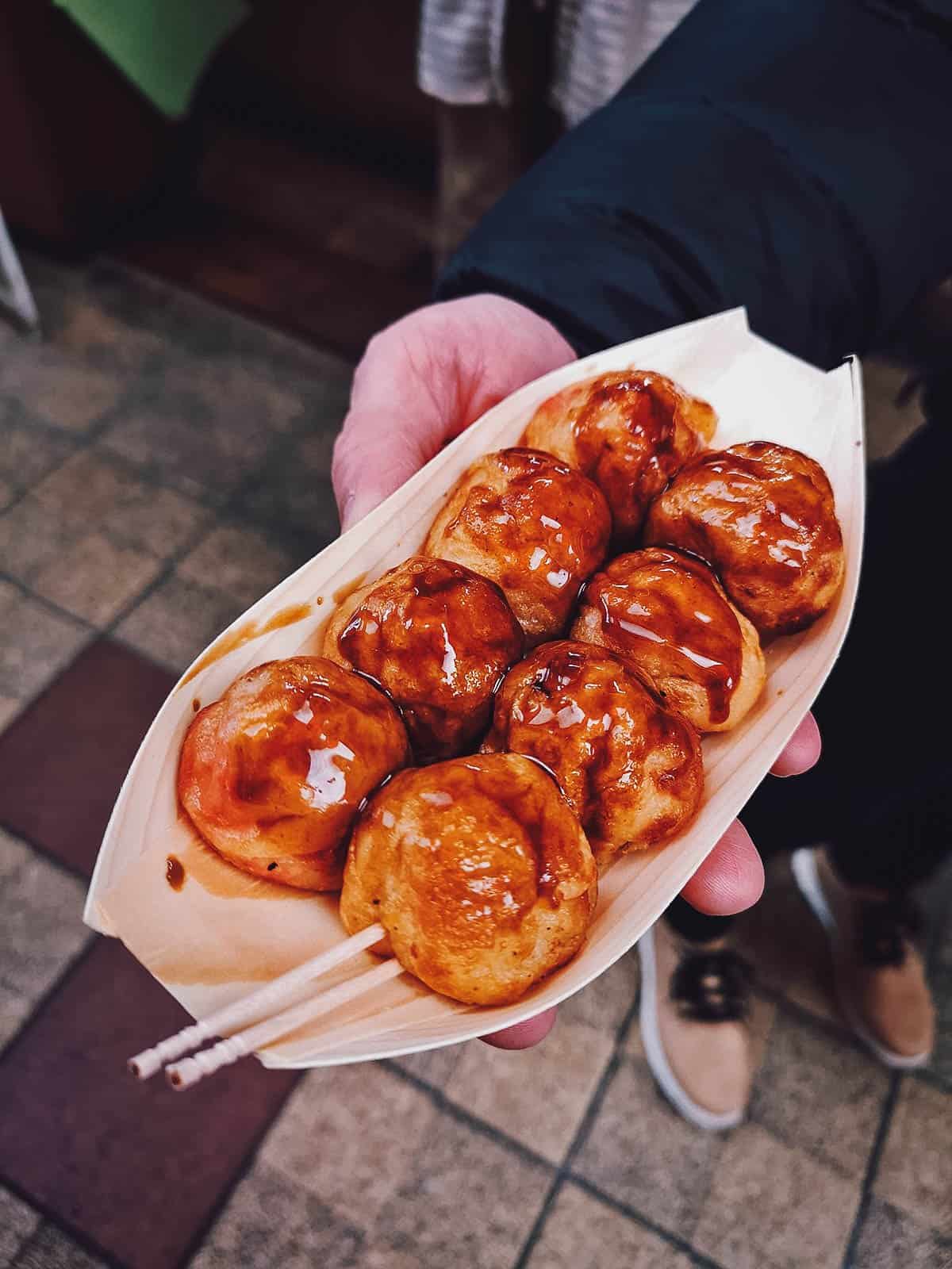 Takoyaki at Umaiya restaurant in Osaka