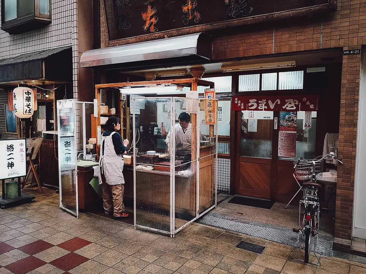 Osaka Food Guide: 25 Must-Eat Restaurants in Osaka, Japan Takoyaki Umaiya exterior, Osaka, Japan