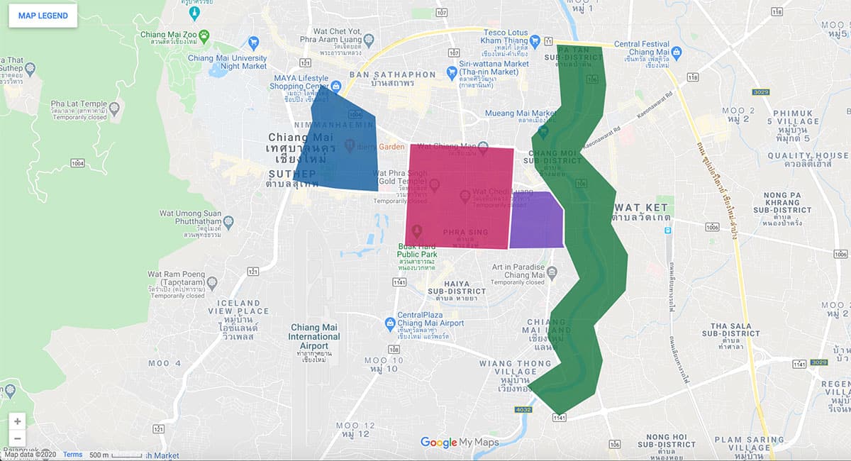 Chiang Mai area map