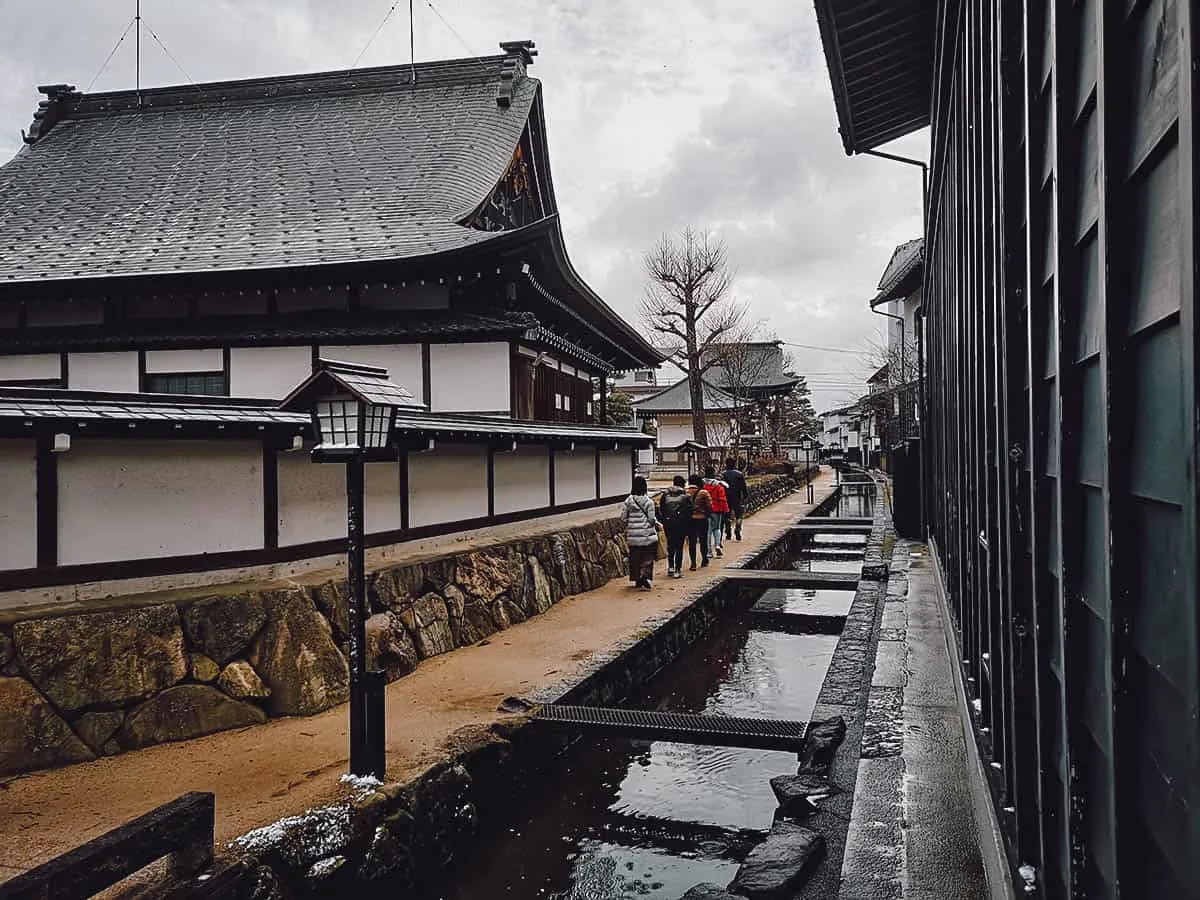 Walking by a canal in Hida Furukawa