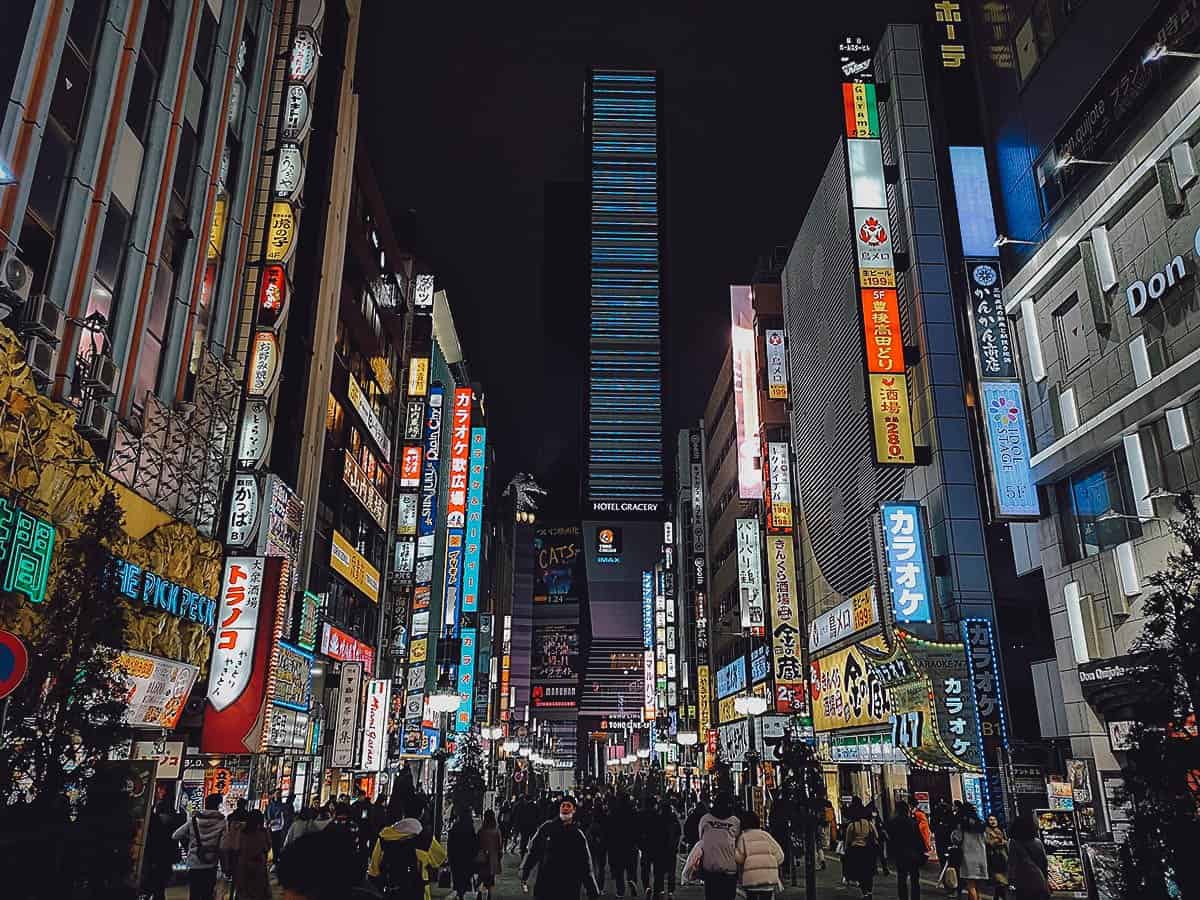 Godzilla head in Shinjuku, Tokyo