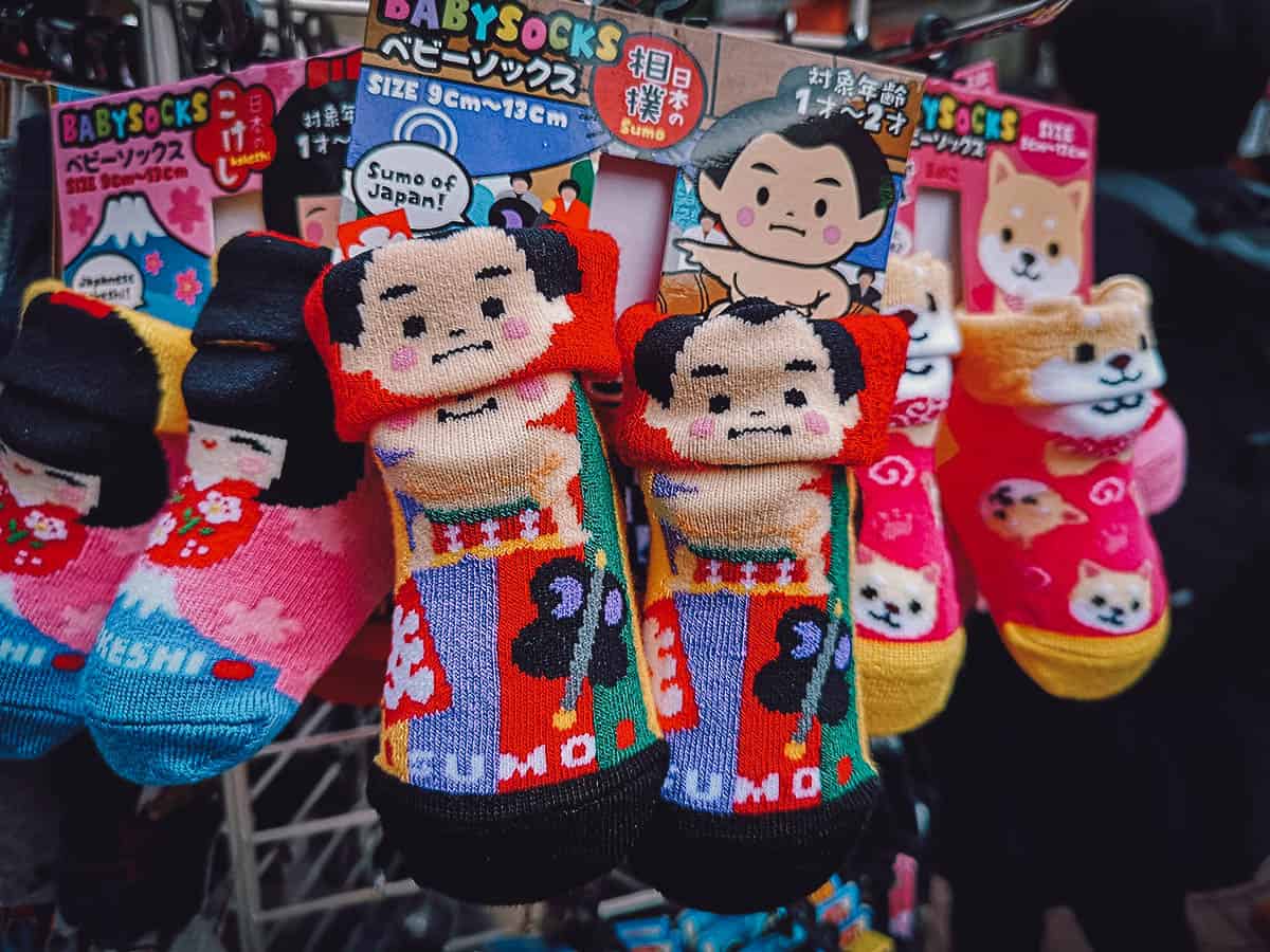 Cute socks for sale in Harajuku